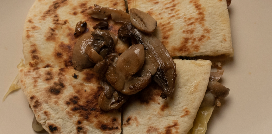 Pan árabe con champiñones